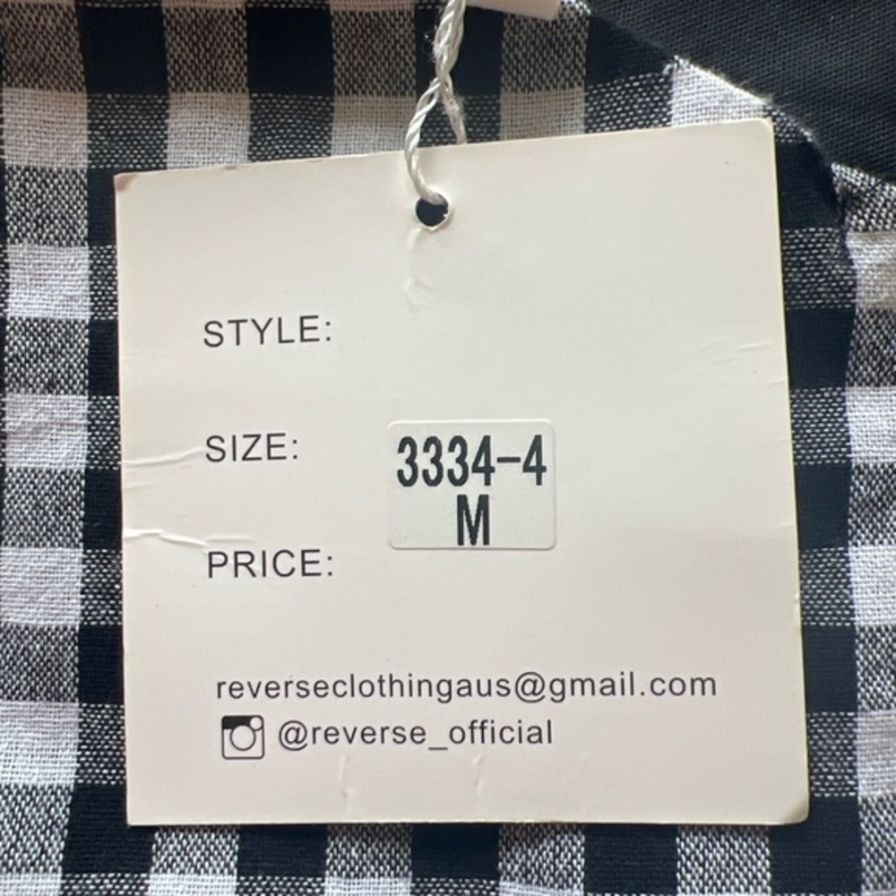NWT Reverse Sleeveless Checkered Dress Size Medium (A2) - Picture 5 of 5